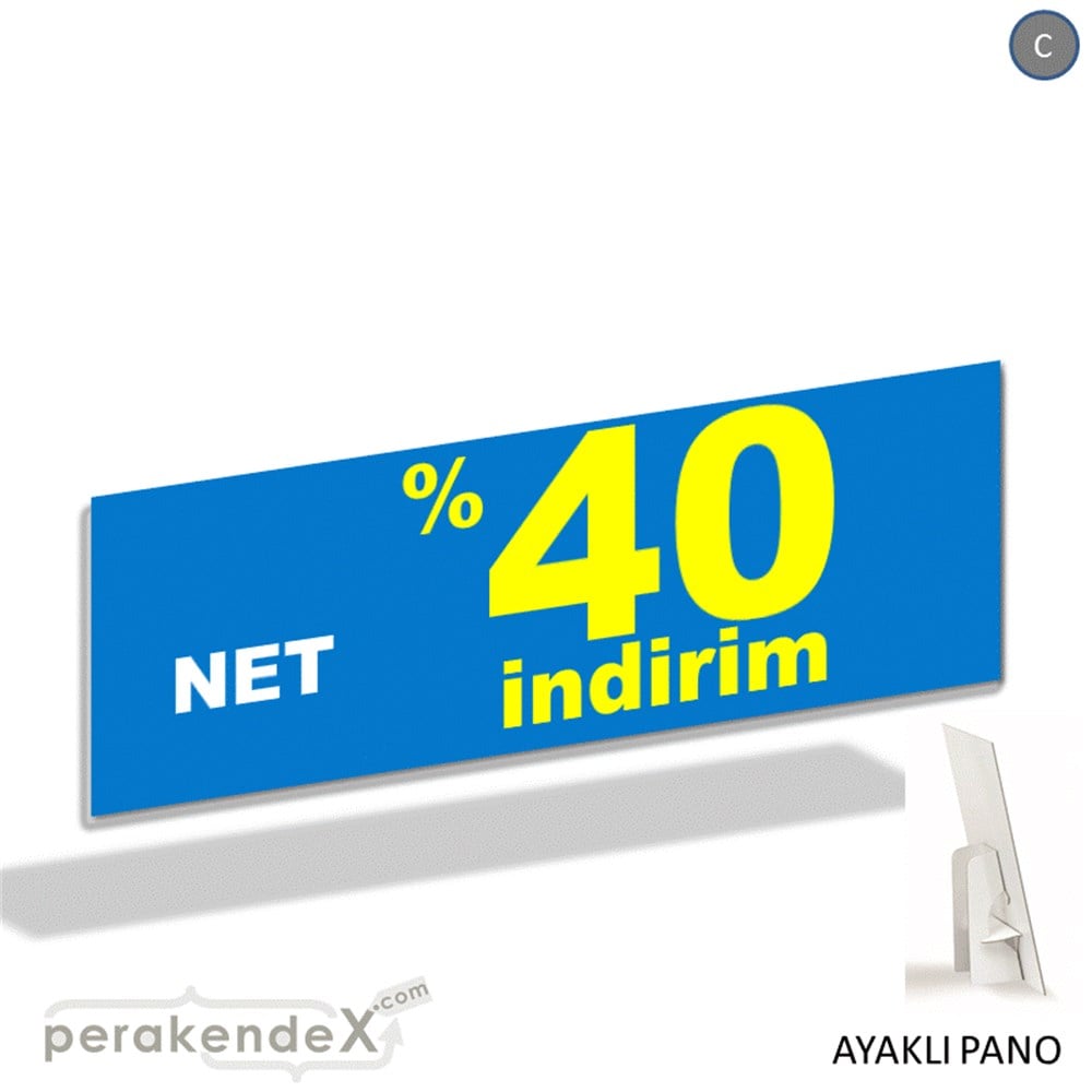 net yüzde 40 indirim AYAKLI REKLAM BANNER -dikdörtgen,tek yön baskı