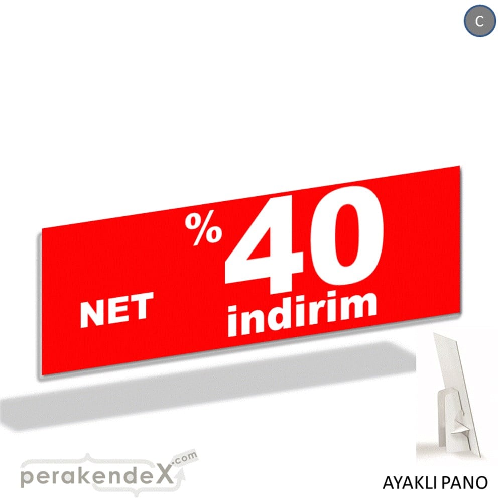 net yüzde 40 indirim AYAKLI REKLAM BANNER -dikdörtgen,tek yön baskı