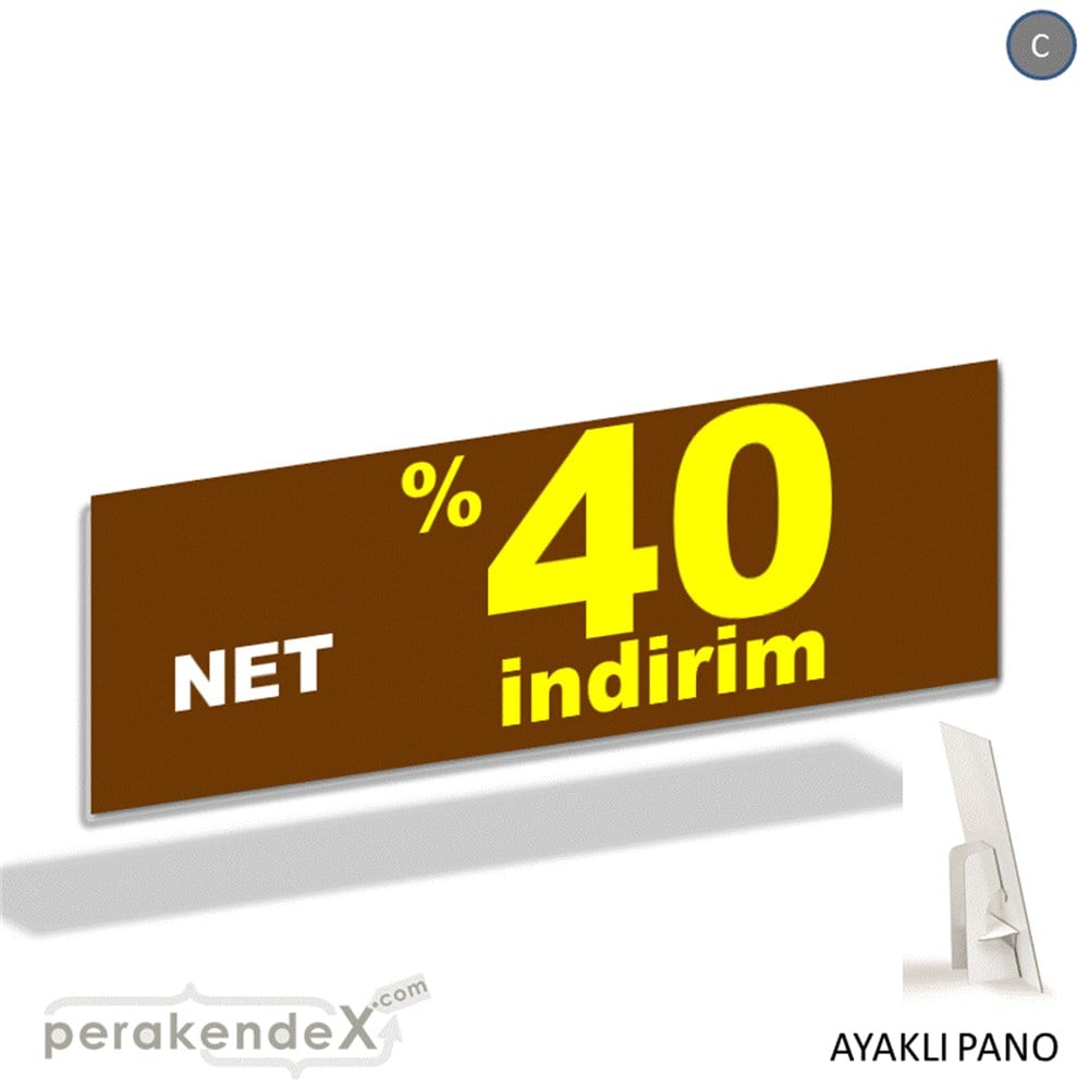 net yüzde 40 indirim AYAKLI REKLAM BANNER -dikdörtgen,tek yön baskı