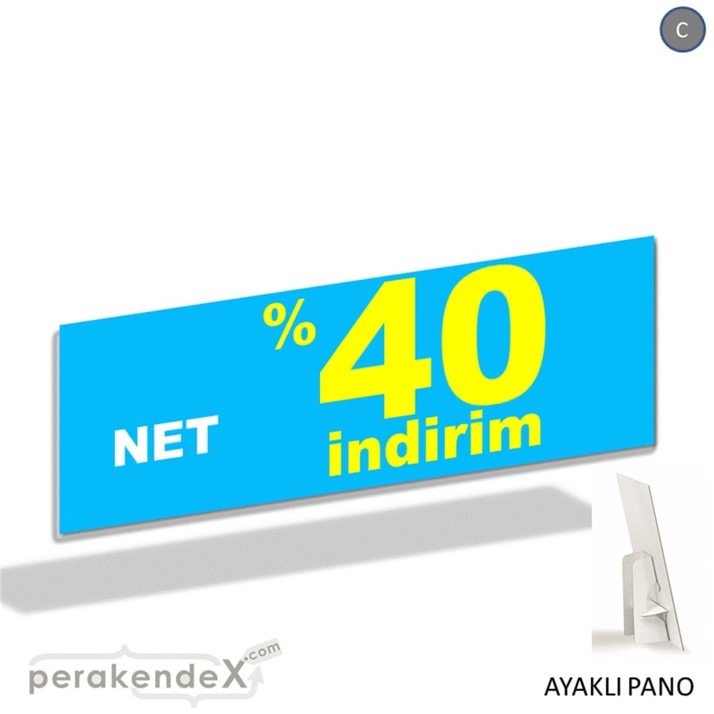 net yüzde 40 indirim AYAKLI REKLAM BANNER -dikdörtgen,tek yön baskı