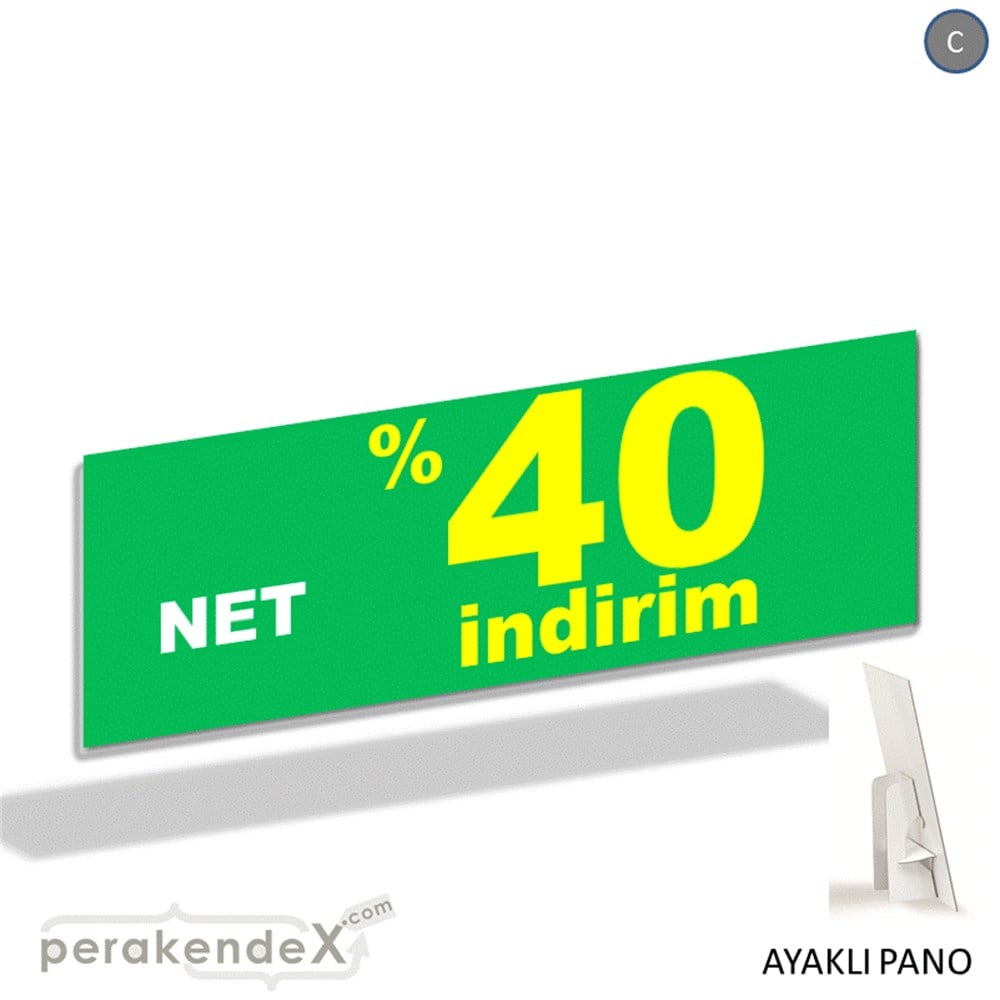 net yüzde 40 indirim AYAKLI REKLAM BANNER -dikdörtgen,tek yön baskı
