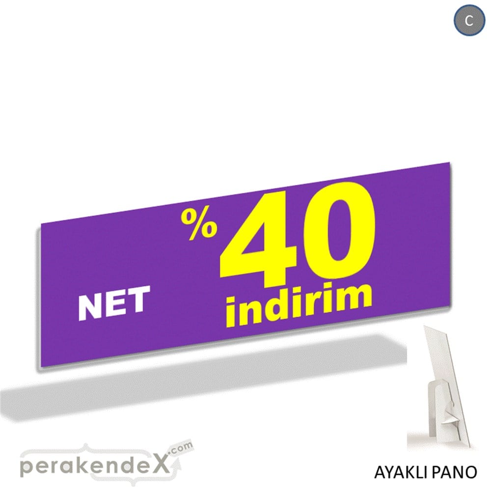 net yüzde 40 indirim AYAKLI REKLAM BANNER -dikdörtgen,tek yön baskı