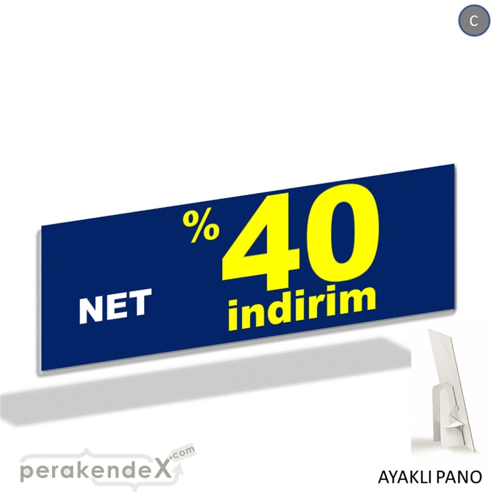 net yüzde 40 indirim AYAKLI REKLAM BANNER -dikdörtgen,tek yön baskı
