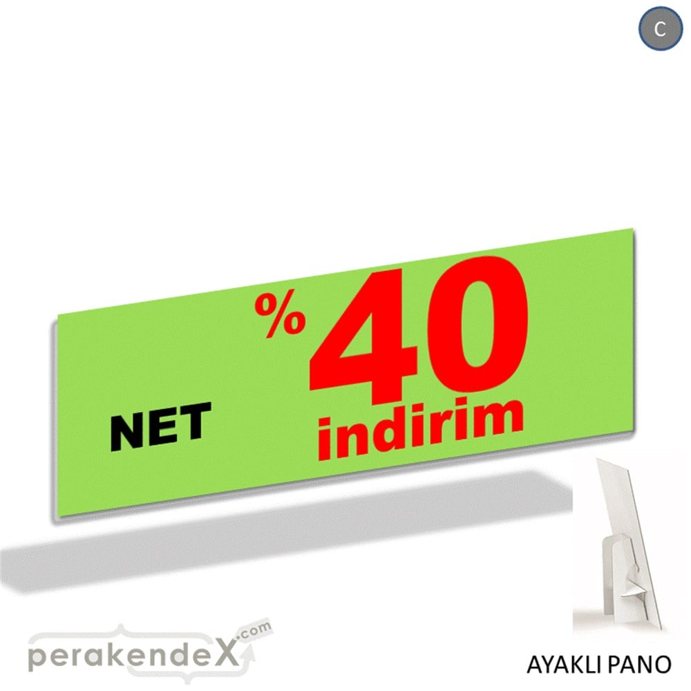 net yüzde 40 indirim AYAKLI REKLAM BANNER -dikdörtgen,tek yön baskı