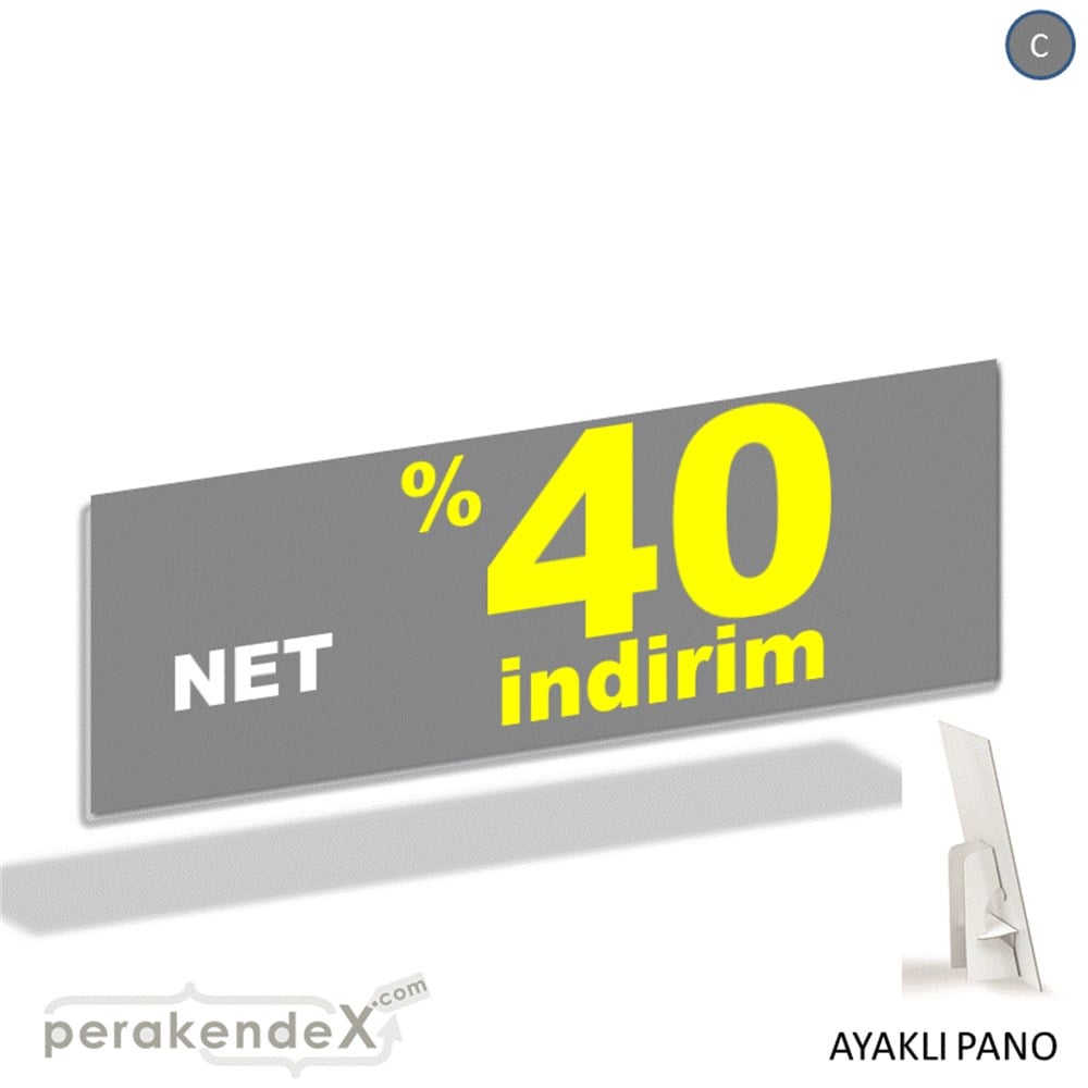 net yüzde 40 indirim AYAKLI REKLAM BANNER -dikdörtgen,tek yön baskı