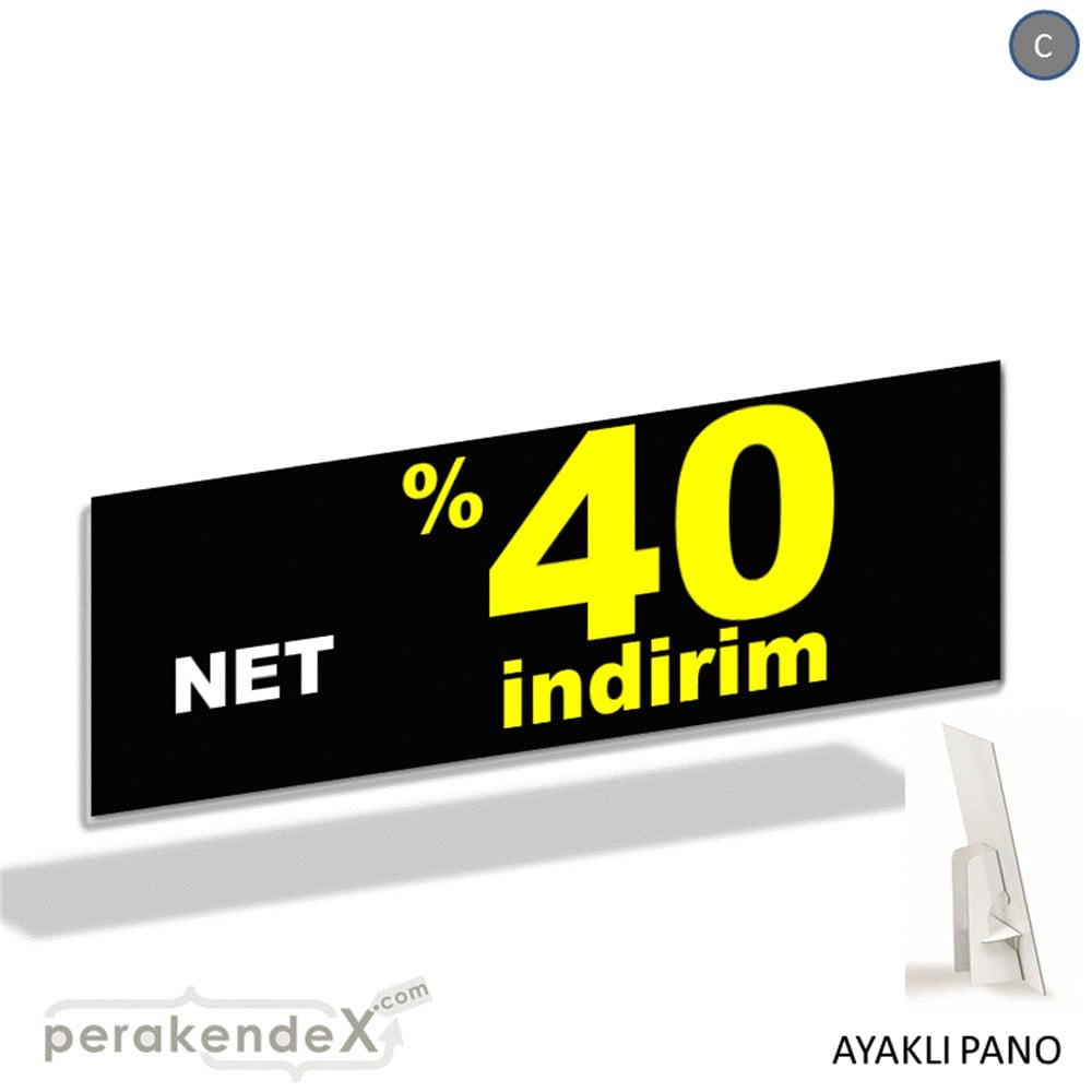 net yüzde 40 indirim AYAKLI REKLAM BANNER -dikdörtgen,tek yön baskı