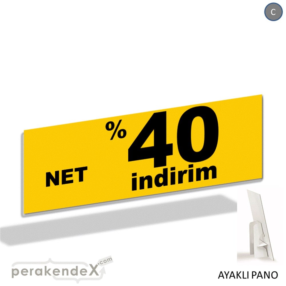 net yüzde 40 indirim AYAKLI REKLAM BANNER -dikdörtgen,tek yön baskı