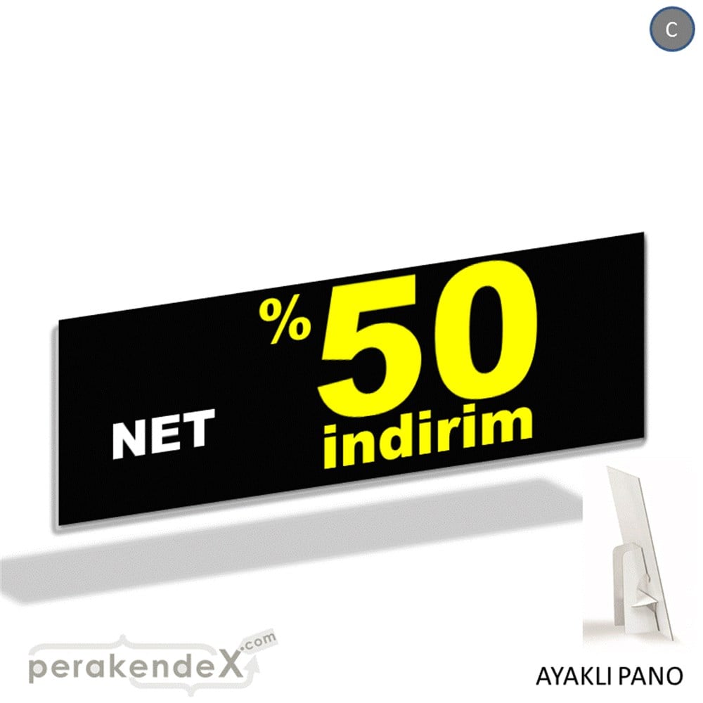 net yüzde 50 indirim AYAKLI REKLAM BANNER -dikdörtgen,tek yön baskı