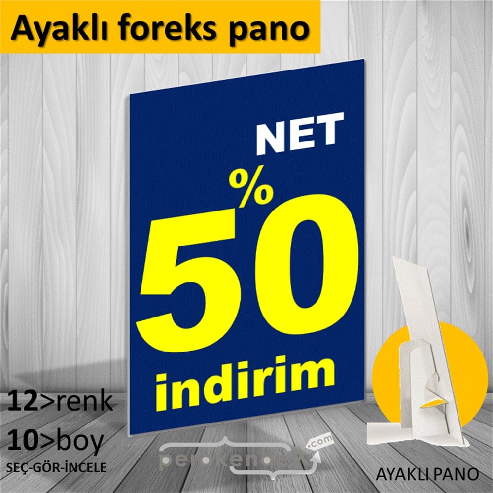 net yüzde 50 indirim AYAKLI REKLAM PANOSU -dikdörtgen,tek yön baskı