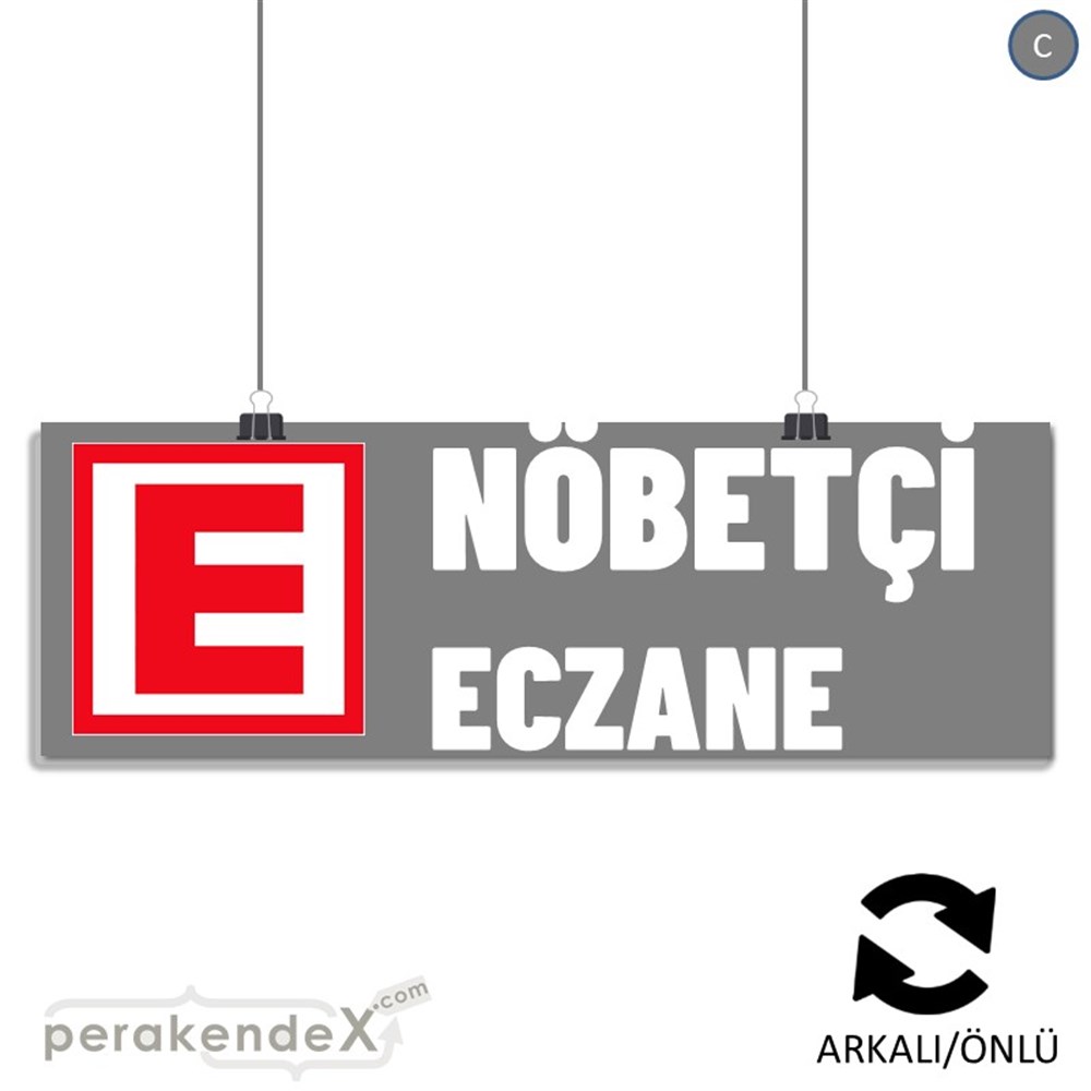 Nöbetçi Eczane Yazısı SERT PLASTİK POSTER,  AFİŞ (BANNER) -dikdörtgen,çift yön baskısert plastik poster,  afiş