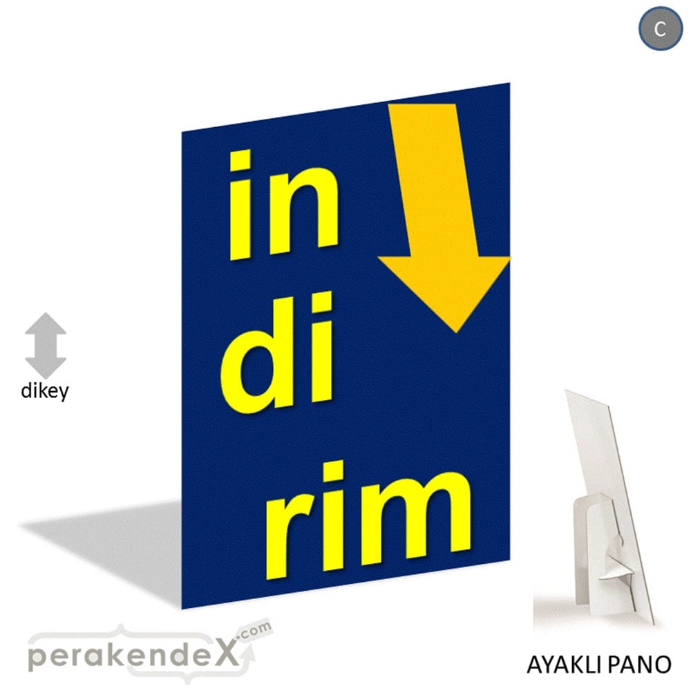 oklu>heceli indirim AYAKLI REKLAM PANOSU -dikdörtgen,tek yön baskı