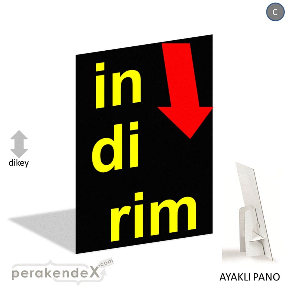 oklu>heceli indirim AYAKLI REKLAM PANOSU -dikdörtgen,tek yön baskı