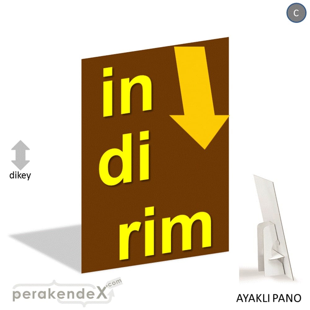 oklu>heceli indirim AYAKLI REKLAM PANOSU -dikdörtgen,tek yön baskı