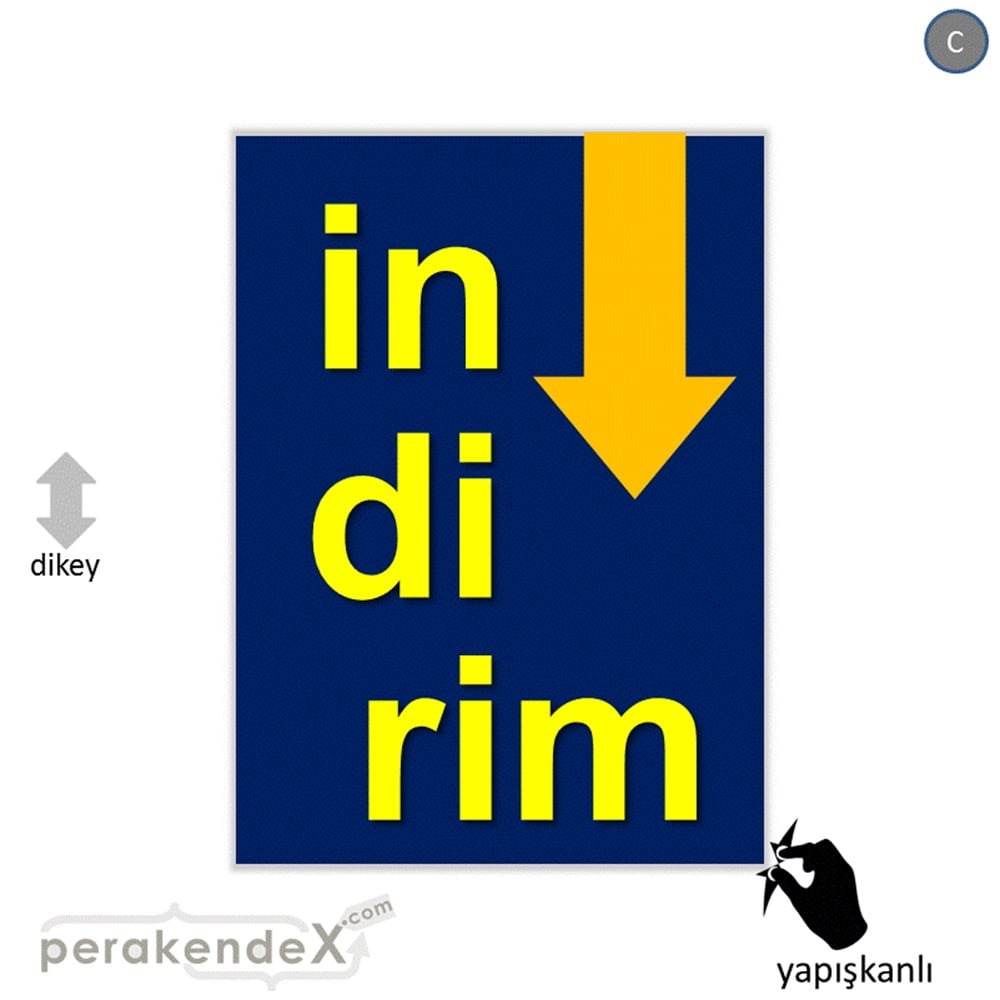 oklu>heceli indirim CAMA YAPIŞAN FOLYO -dikdörtgen,tek yön baskı