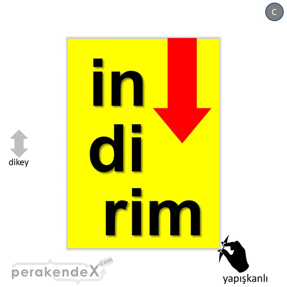 oklu>heceli indirim CAMA YAPIŞAN FOLYO -dikdörtgen,tek yön baskı