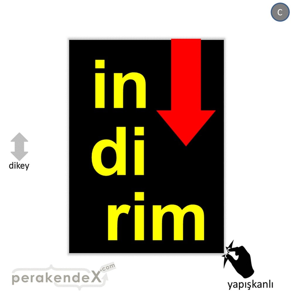 oklu>heceli indirim CAMA YAPIŞAN FOLYO -dikdörtgen,tek yön baskı