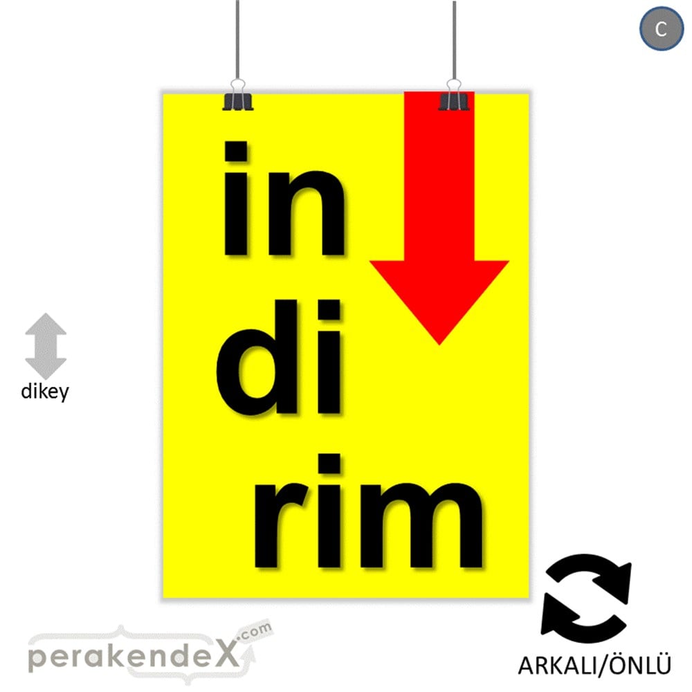 oklu>heceli indirim POSTERİ -dikdörtgen,çift yön baskı