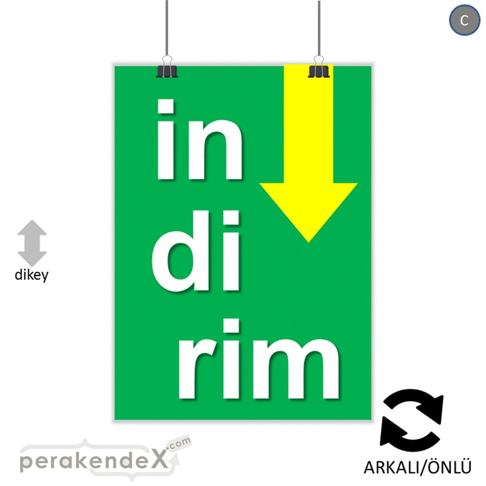 oklu>heceli indirim POSTERİ -dikdörtgen,çift yön baskı