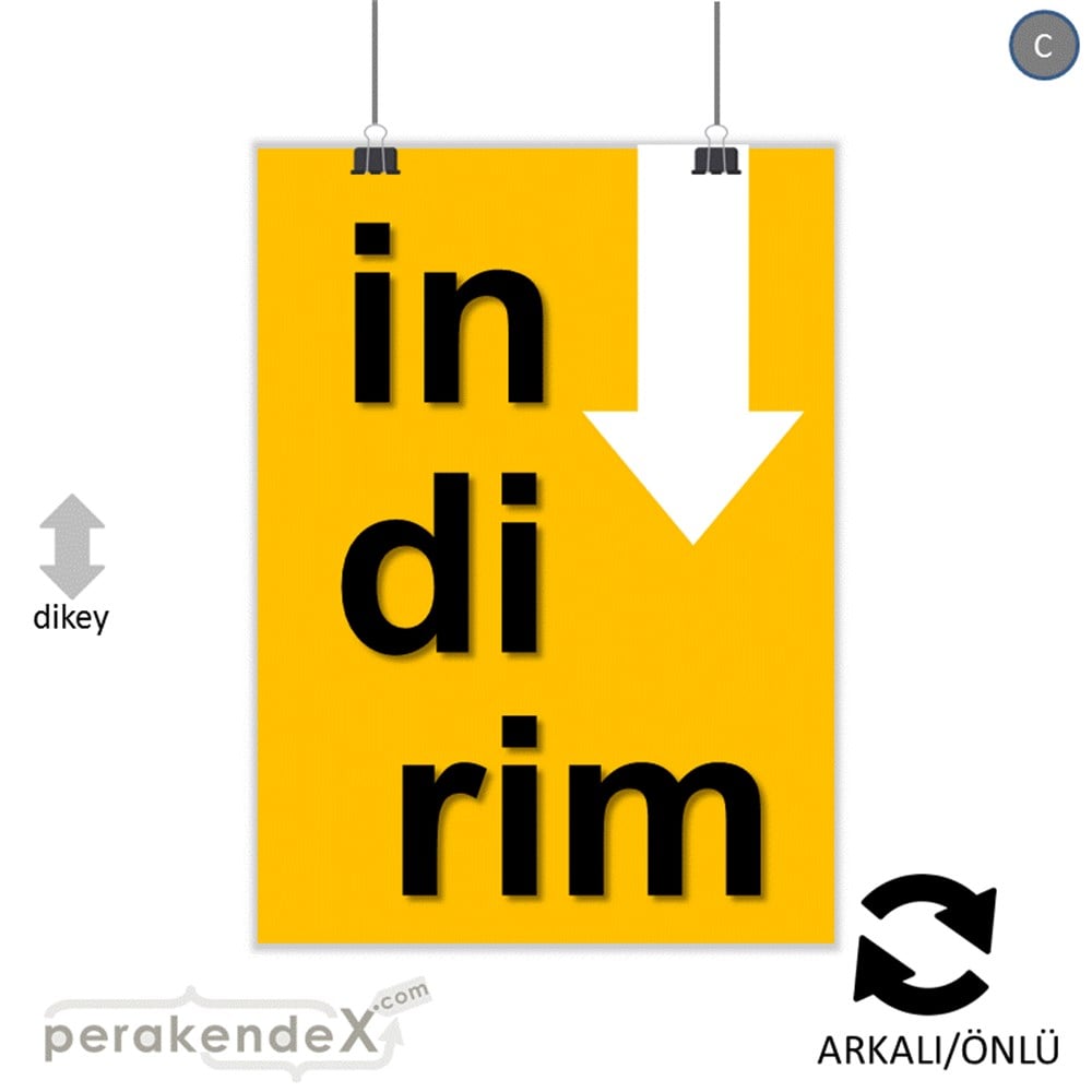 oklu>heceli indirim POSTERİ -dikdörtgen,çift yön baskı