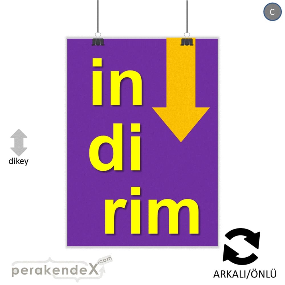 oklu>heceli indirim POSTERİ -dikdörtgen,çift yön baskı