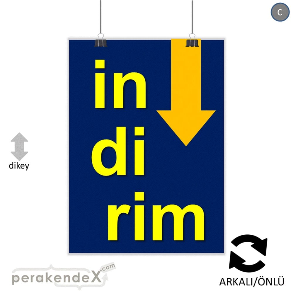 oklu>heceli indirim POSTERİ -dikdörtgen,çift yön baskı