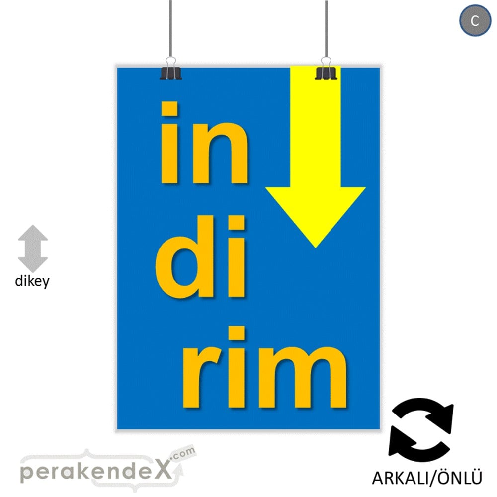oklu>heceli indirim POSTERİ -dikdörtgen,çift yön baskı