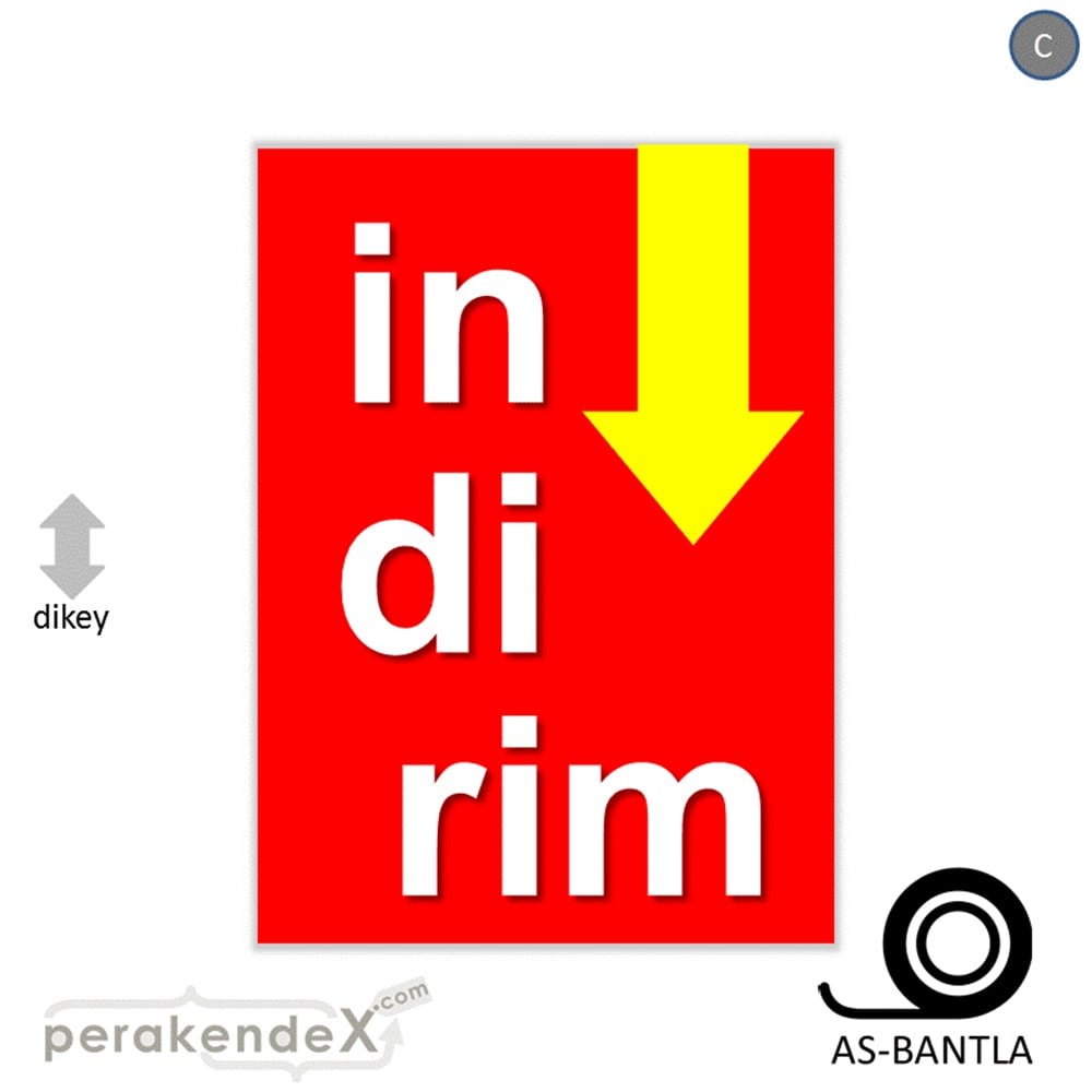 oklu>heceli indirim POSTERİ -dikdörtgen,tek yön baskı