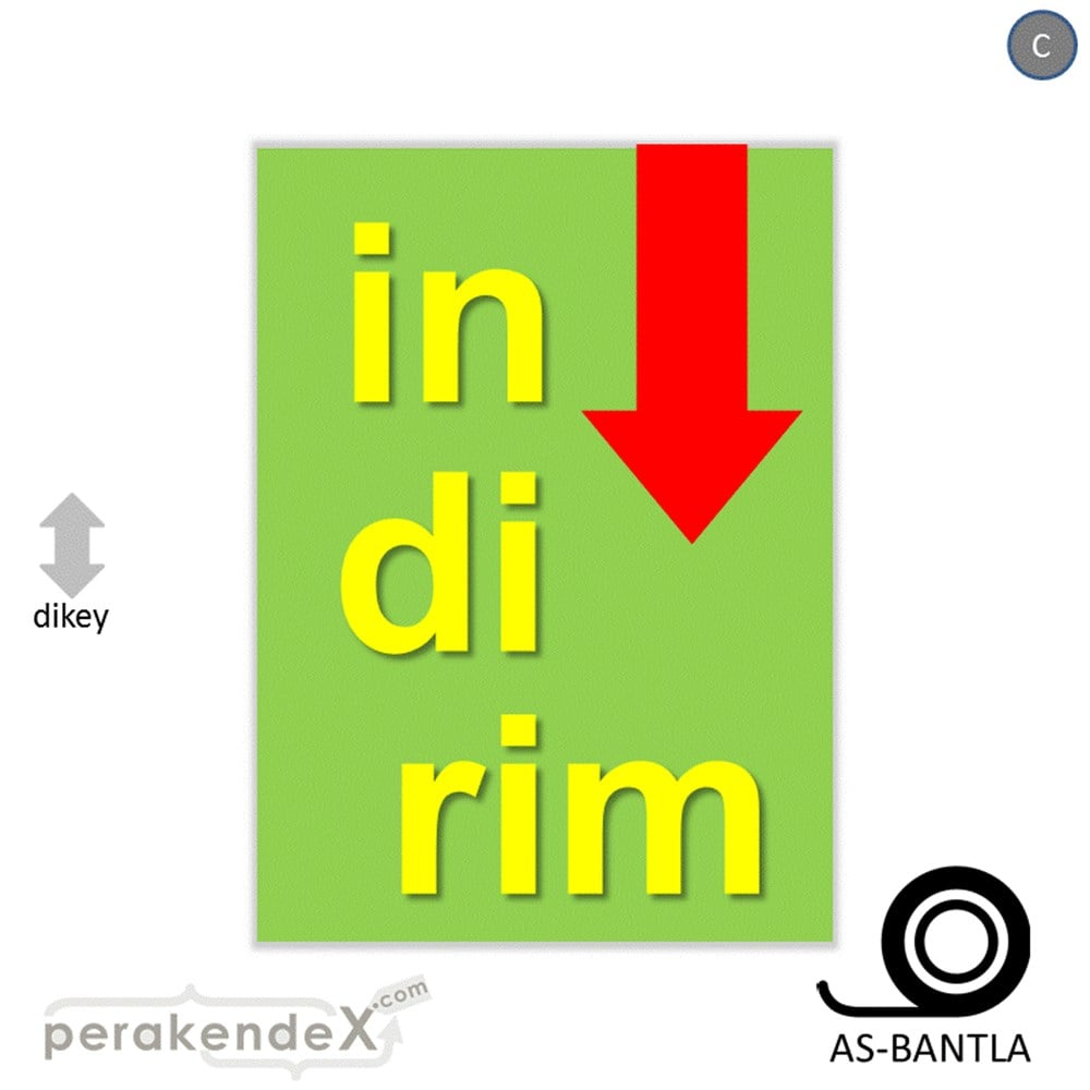 oklu>heceli indirim POSTERİ -dikdörtgen,tek yön baskı