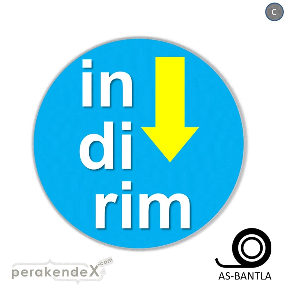 oklu>heceli indirim SERT PLASTİK POSTER -oval,tek yön baskı
