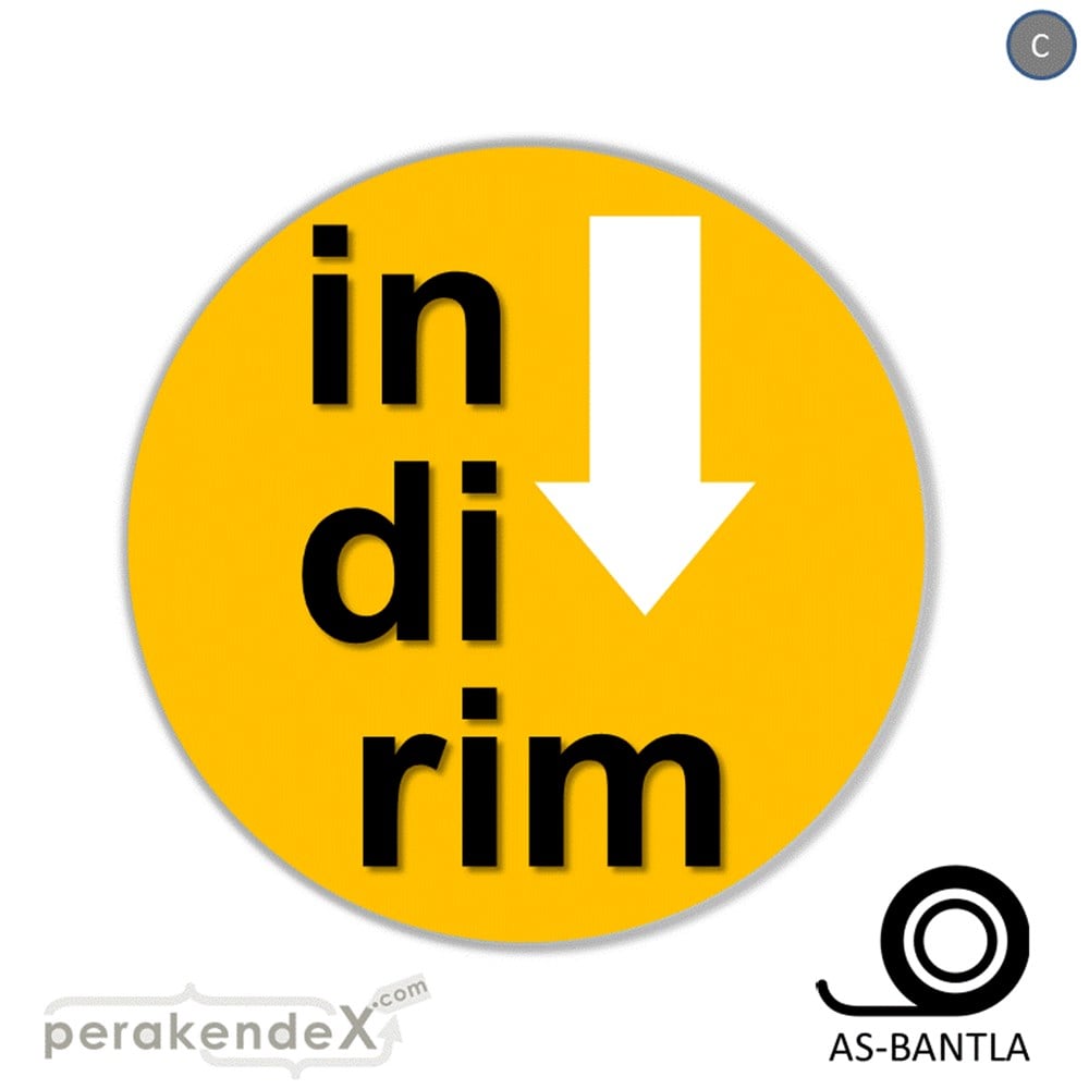 oklu>heceli indirim SERT PLASTİK POSTER -oval,tek yön baskı