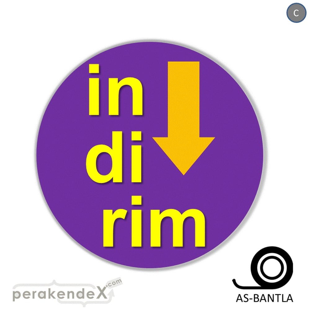 oklu>heceli indirim SERT PLASTİK POSTER -oval,tek yön baskı