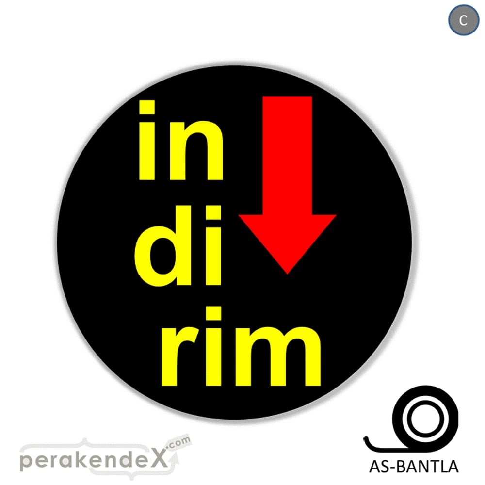 oklu>heceli indirim SERT PLASTİK POSTER -oval,tek yön baskı