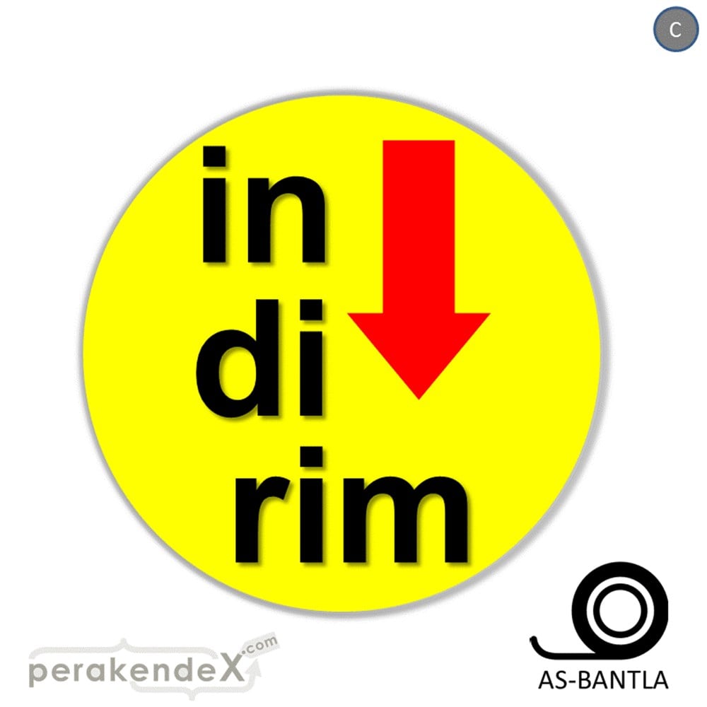 oklu>heceli indirim SERT PLASTİK POSTER -oval,tek yön baskı