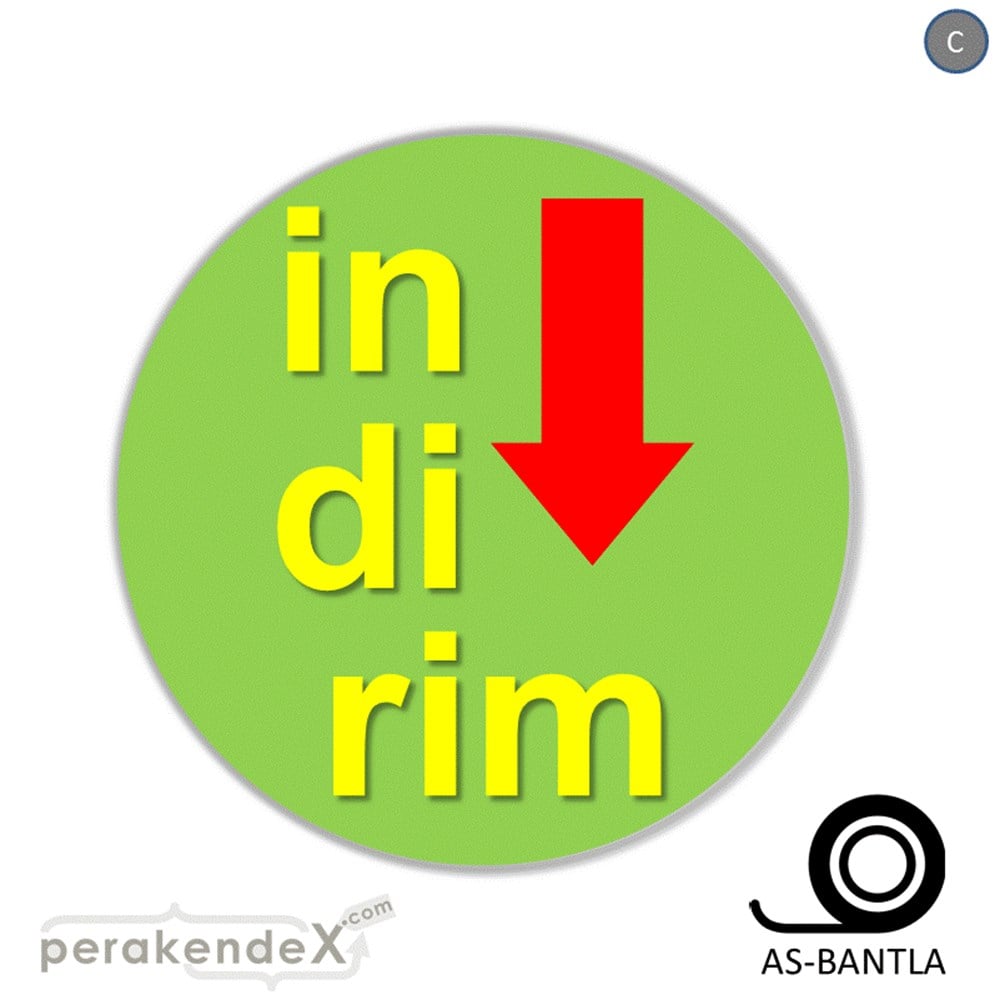 oklu>heceli indirim SERT PLASTİK POSTER -oval,tek yön baskı