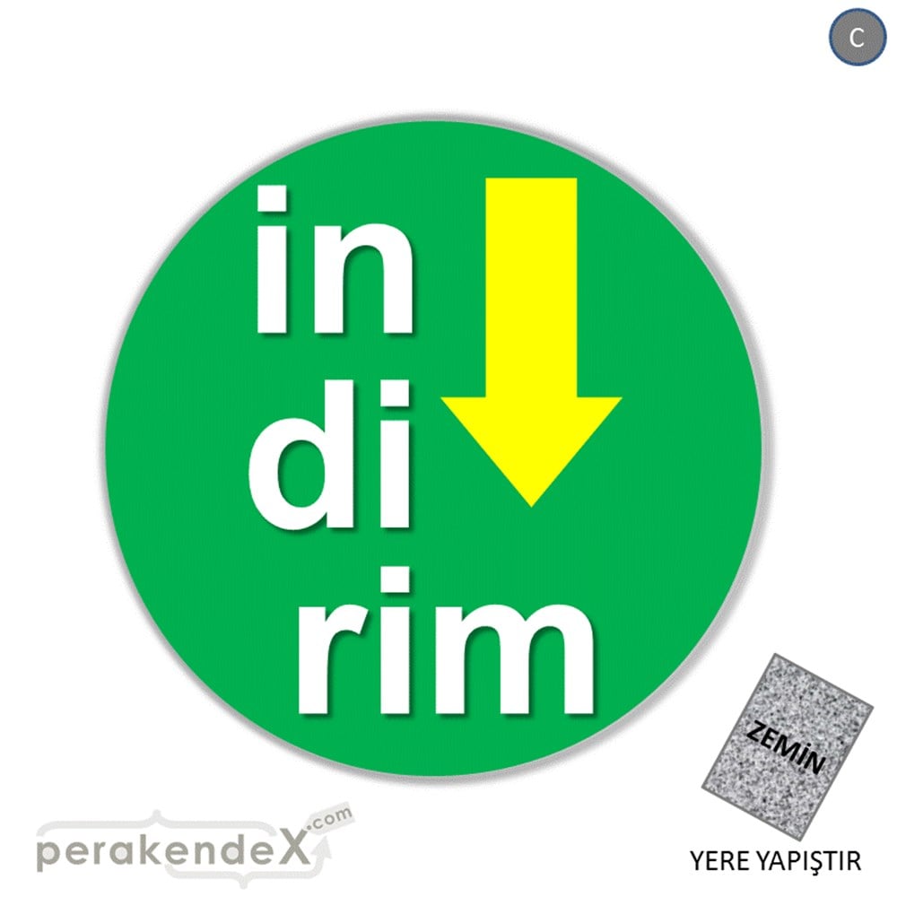oklu>heceli indirim YER ZEMİNE YAPIŞIR -oval,tek yön baskı