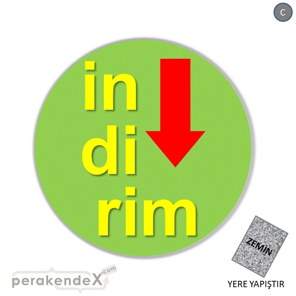 oklu>heceli indirim YER ZEMİNE YAPIŞIR -oval,tek yön baskı