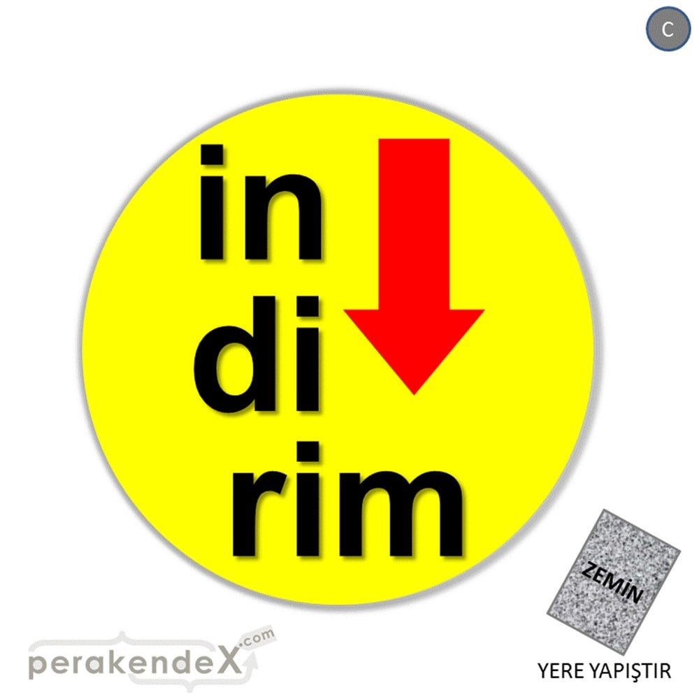 oklu>heceli indirim YER ZEMİNE YAPIŞIR -oval,tek yön baskı
