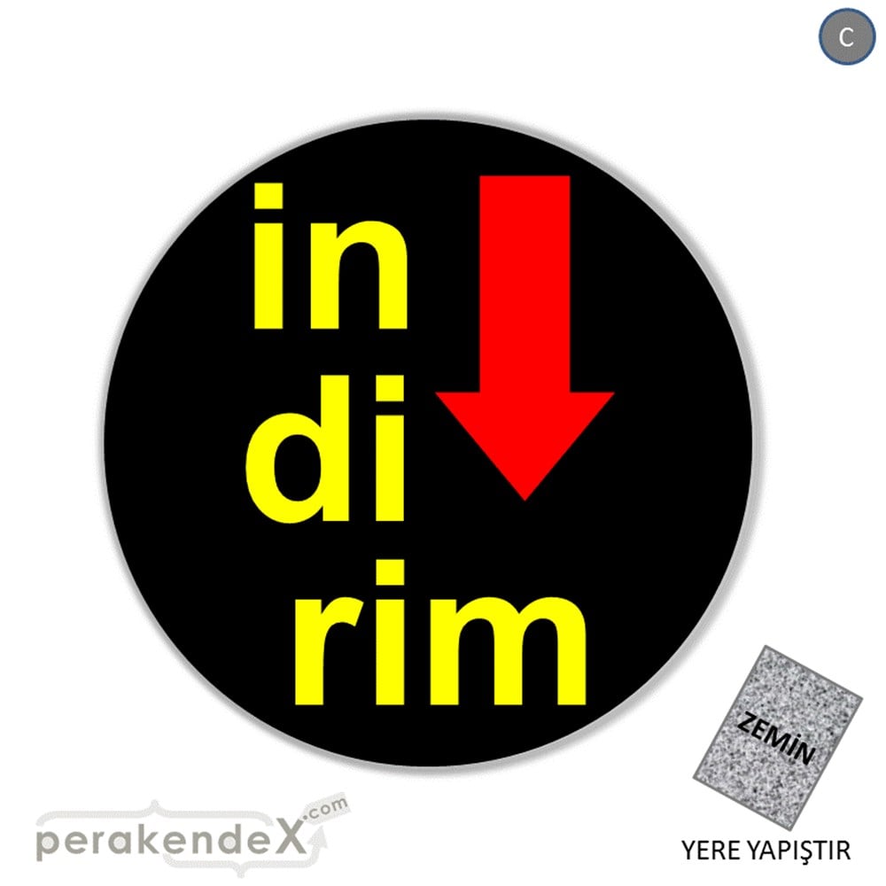 oklu>heceli indirim YER ZEMİNE YAPIŞIR -oval,tek yön baskı