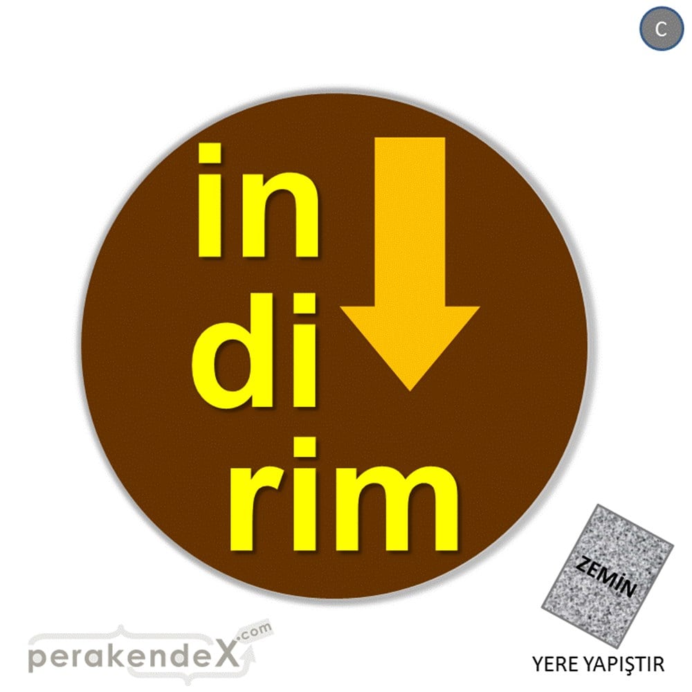 oklu>heceli indirim YER ZEMİNE YAPIŞIR -oval,tek yön baskı