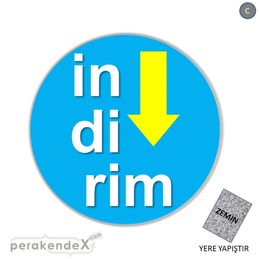 oklu>heceli indirim YER ZEMİNE YAPIŞIR -oval,tek yön baskı