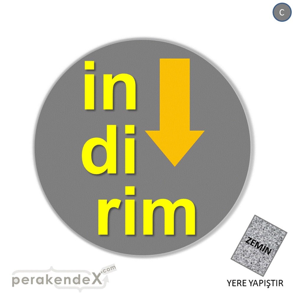 oklu>heceli indirim YER ZEMİNE YAPIŞIR -oval,tek yön baskı