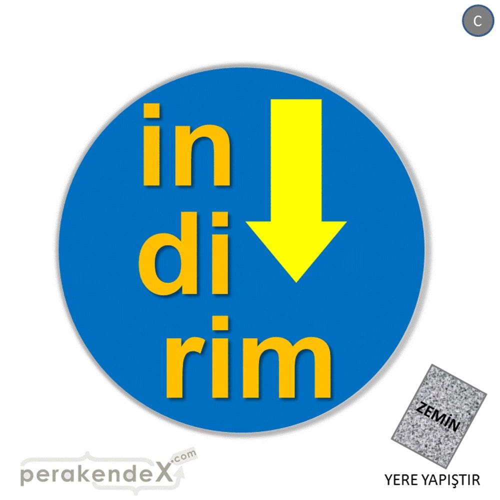 oklu>heceli indirim YER ZEMİNE YAPIŞIR -oval,tek yön baskı