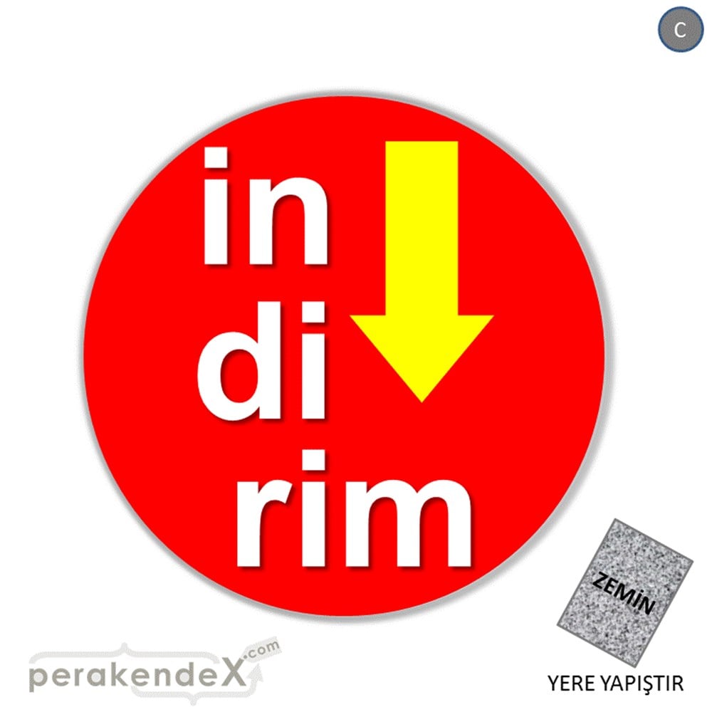 oklu>heceli indirim YER ZEMİNE YAPIŞIR -oval,tek yön baskı