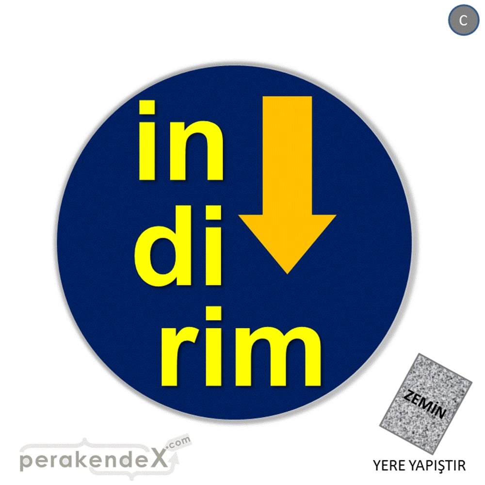 oklu>heceli indirim YER ZEMİNE YAPIŞIR -oval,tek yön baskı