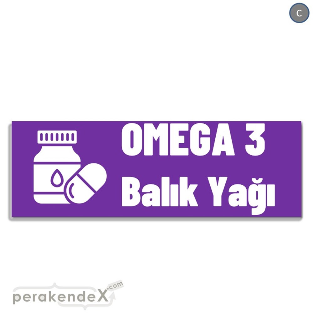 Omega 3 Balık Yağı VİTRİN, CAM FOLYO,  VİNİL (BANNER) -dikdörtgen,tek yön baskıvitrin - cam folyo,  vinil