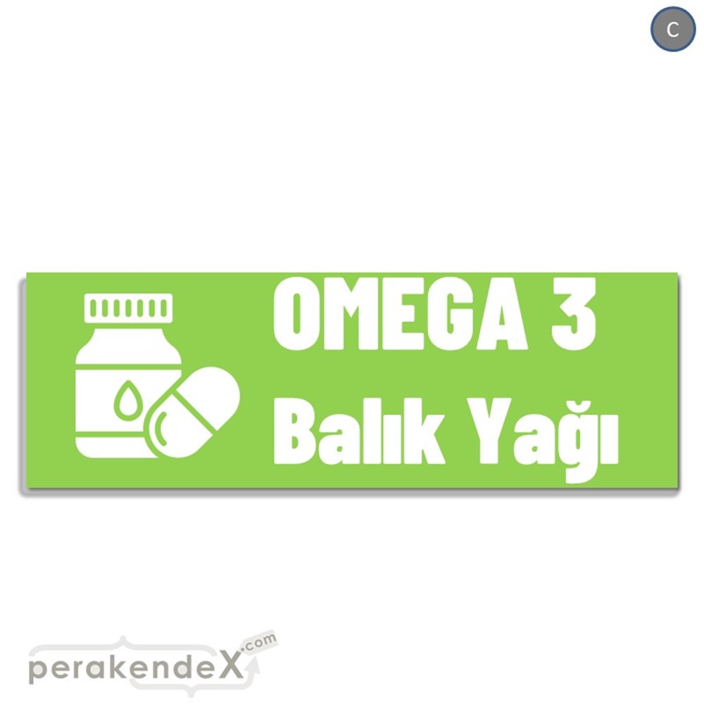 Omega 3 Balık Yağı VİTRİN, CAM FOLYO,  VİNİL (BANNER) -dikdörtgen,tek yön baskıvitrin - cam folyo,  vinil