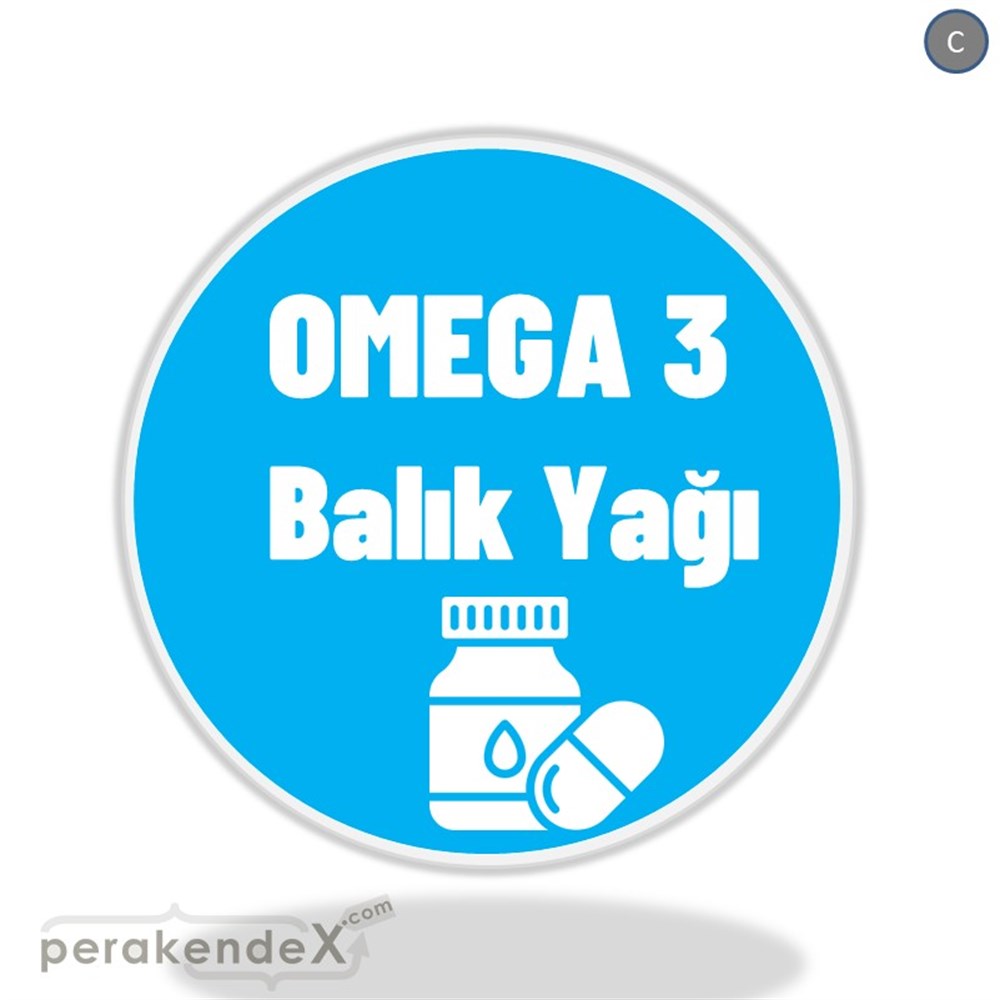 Omega 3 Balık Yağı VİTRİN - CAM FOLYO,  VİNİL -oval,tek yön baskıvitrin - cam folyo,  vinil