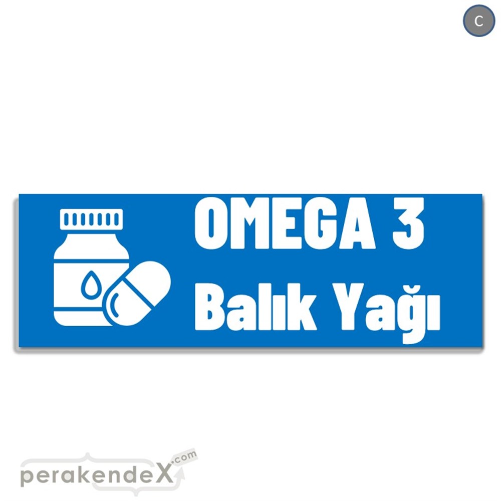 Omega 3 Balık Yağı VİTRİN, CAM FOLYO,  VİNİL (BANNER) -dikdörtgen,tek yön baskıvitrin - cam folyo,  vinil
