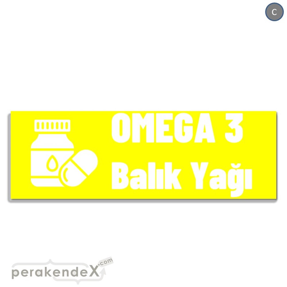 Omega 3 Balık Yağı VİTRİN, CAM FOLYO,  VİNİL (BANNER) -dikdörtgen,tek yön baskıvitrin - cam folyo,  vinil