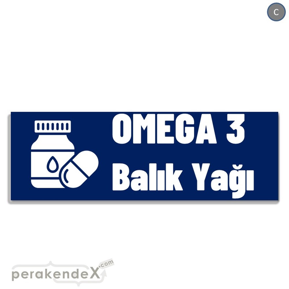 Omega 3 Balık Yağı VİTRİN, CAM FOLYO,  VİNİL (BANNER) -dikdörtgen,tek yön baskıvitrin - cam folyo,  vinil